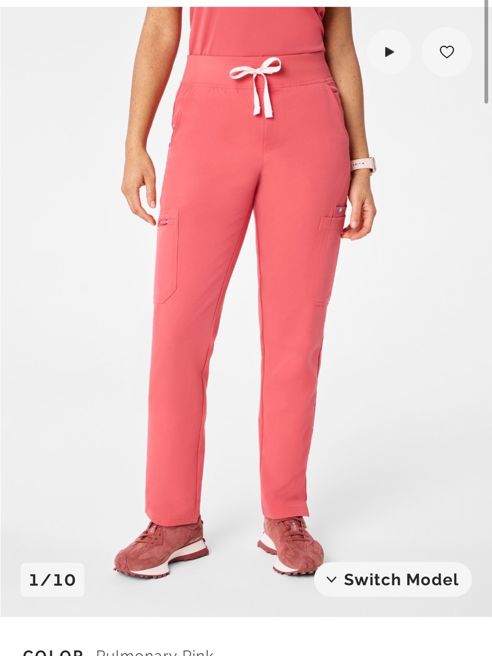 Figs Pulmonary Pink Yola High-Rise Slim Scrub Pant